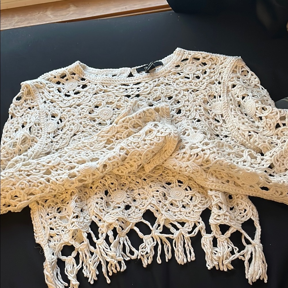 Elegant White Crochet Sweater